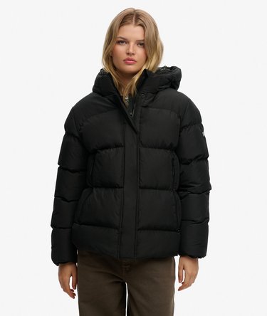 Hooded Mid Length Sports Puffer Jacket Image 5