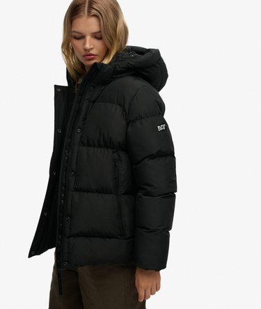Hooded Mid Length Sports Puffer Jacket Image 2