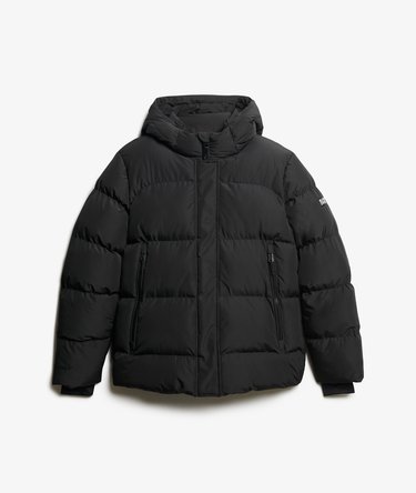 Hooded Mid Length Sports Puffer Jacket Image 8