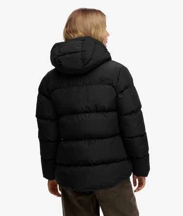 Hooded Mid Length Sports Puffer Jacket Image 6