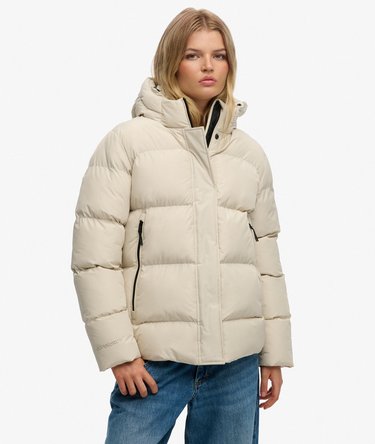 Hooded Mid Length Sports Puffer Jacket Image 5
