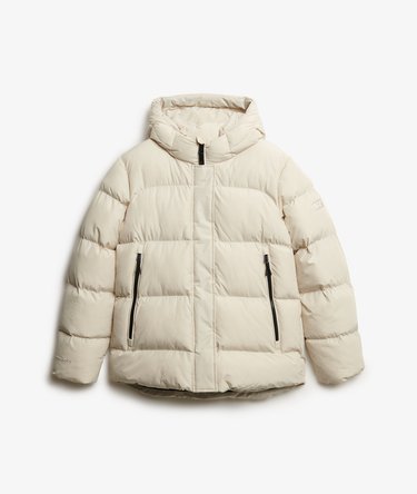 Hooded Mid Length Sports Puffer Jacket Image 8