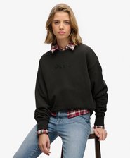 Script Brand Loose Crew Sweatshirt