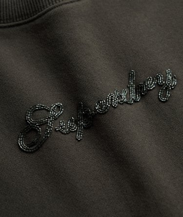 Script Brand Loose Crew Sweatshirt Image 6
