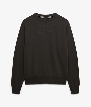 Script Brand Loose Crew Sweatshirt Image 7