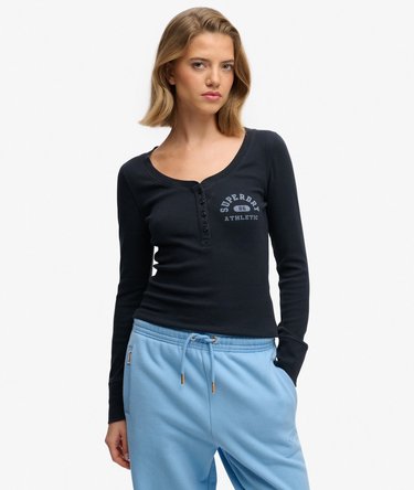 Athletic Button Down Longsleeve Top Image 1