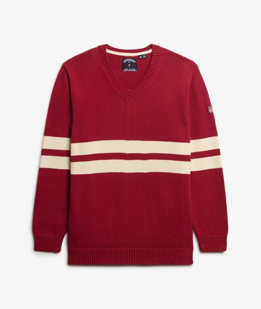 Oversized Striped V-Neck Jumper Image 6