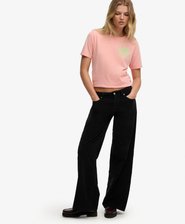 Mid Waist Baggy Mini Cord Pants