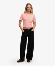 Mid Waist Baggy Mini Cord Pants