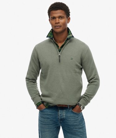 Chandail &agrave; demi-fermeture &eacute;clair en coton Essentials Image 1