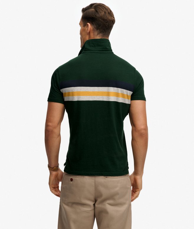 Lightweight Stripe Jersey Polo Top