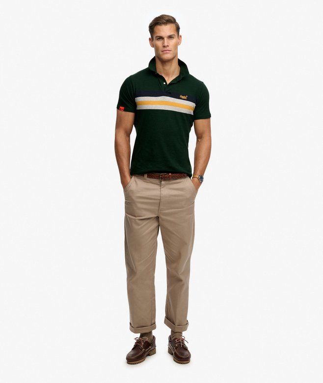 Lightweight Stripe Jersey Polo Top