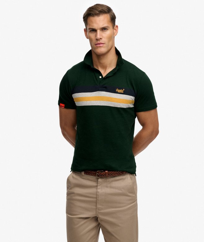 Lightweight Stripe Jersey Polo Top