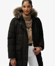 Everest Microfibre Mid Faux Fur Puffer Jacket