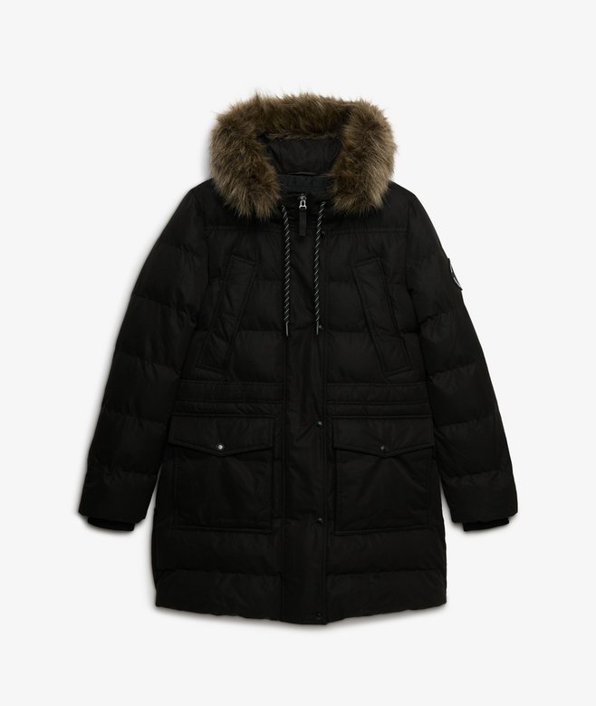 Everest Microfibre Mid Faux Fur Puffer Jacket