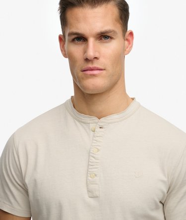 T-shirt Grandad Manches Courtes en Coton et Lin Image 4