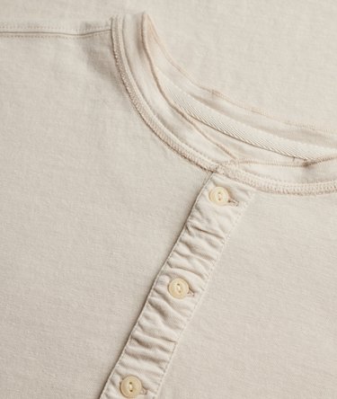 T-shirt Grandad Manches Courtes en Coton et Lin Image 6