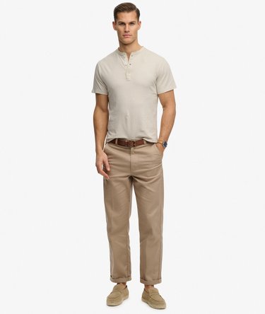 T-shirt Grandad Manches Courtes en Coton et Lin Image 3