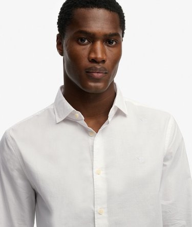 Chemise Popeline &agrave; Col Cass&eacute; Manches Longues Image 4