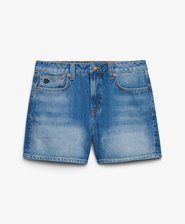 Mid Rise Denim Shorts