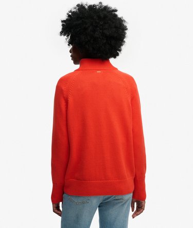 Pull &agrave; demi-zip en maille de coton classique Image 5