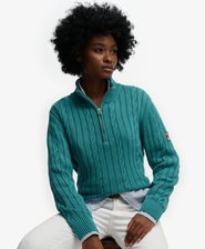 Slouchy Cable Half Zip Jumper