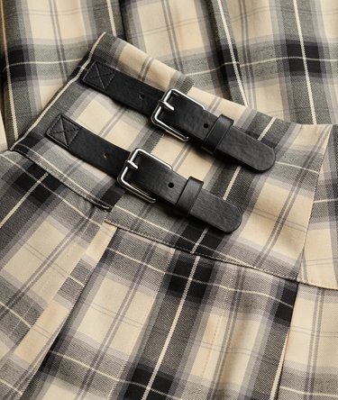 Check Pleated Midi Skirt Image 7