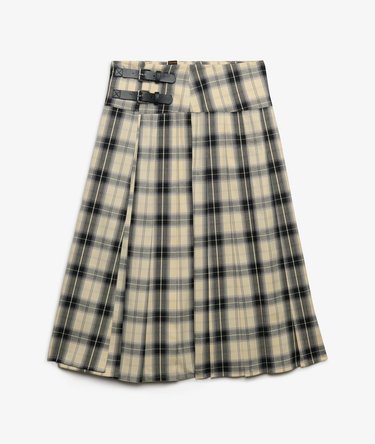 Check Pleated Midi Skirt Image 8