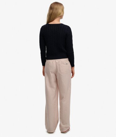 Organic Cotton Stripe Elasticated Trousers Image 6