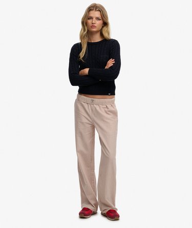 Organic Cotton Stripe Elasticated Trousers Image 1