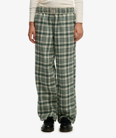 Karierte Baumwollhose mit Elastikbund Image 4