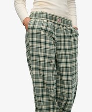 Cotton Check Elastic Trousers