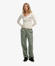 Cotton Check Elastic Trousers