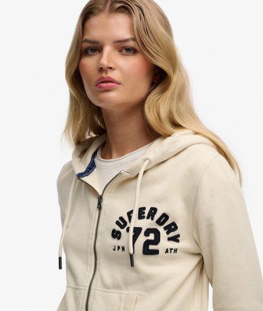 Athletic Relaxed Crop Zip Hoodie Image 4