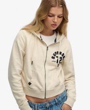 Athletic Relaxed Crop Zip Hoodie