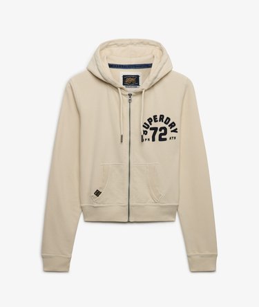 Athletic Relaxed Crop Zip Hoodie Image 7