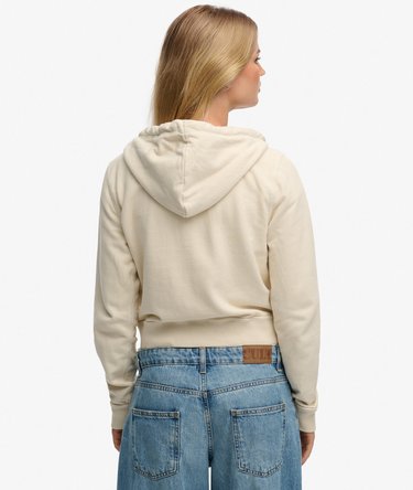 Athletic Relaxed Crop Zip Hoodie Image 5