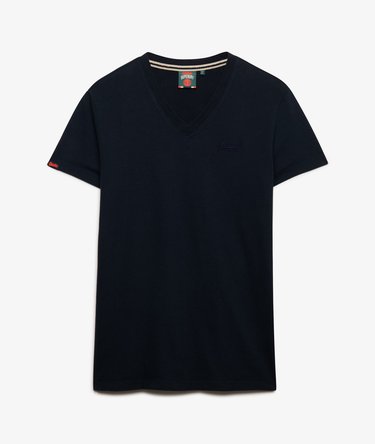 Organic Cotton Embroidered Logo V Neck T-Shirt Image 6