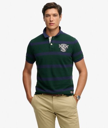 Crest Stripe Polo Shirt Image 1