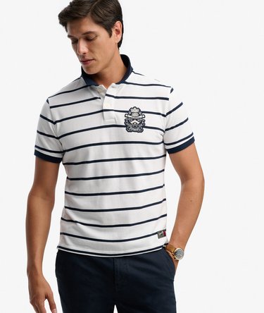 Crest Stripe Polo Shirt Image 2
