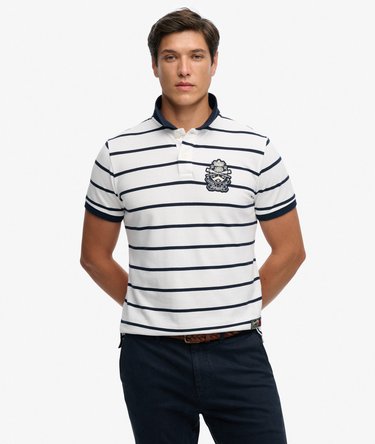 Crest Stripe Polo Shirt Image 1