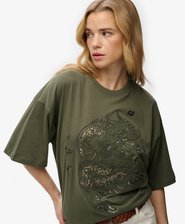 Tattoo Embellished Oversized T-Shirt