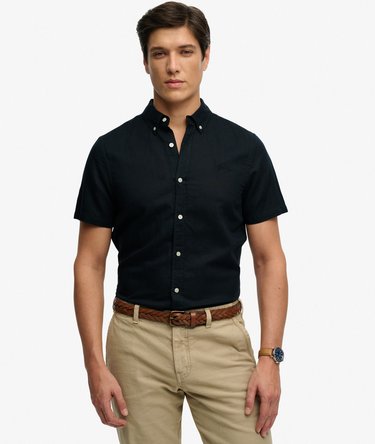 Chemise &agrave; manches courtes en coton et lin Image 1