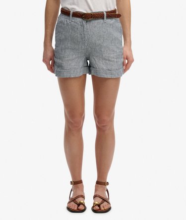 Mittelhoch geschnittene Leinenshorts Image 3