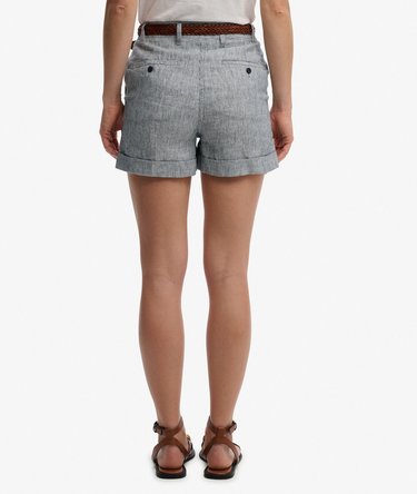 Mittelhoch geschnittene Leinenshorts Image 4