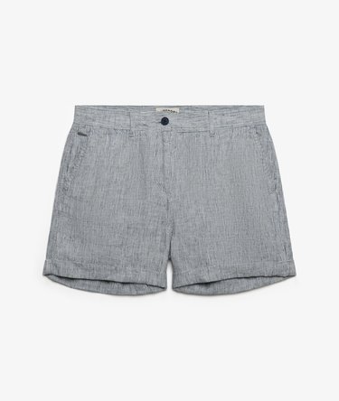 Mittelhoch geschnittene Leinenshorts Image 7