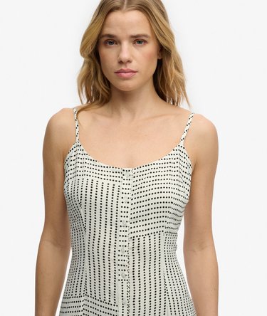 Abito Midi Cami con Bottoni Stampato Image 4