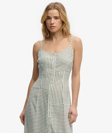 Abito Midi Cami con Bottoni Stampato Image 5