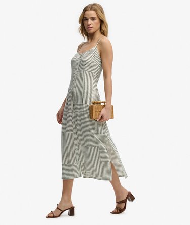 Abito Midi Cami con Bottoni Stampato Image 3