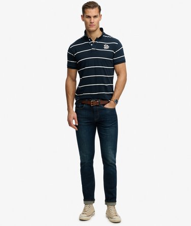 Vintage Stripe Jersey Polo Shirt Image 3